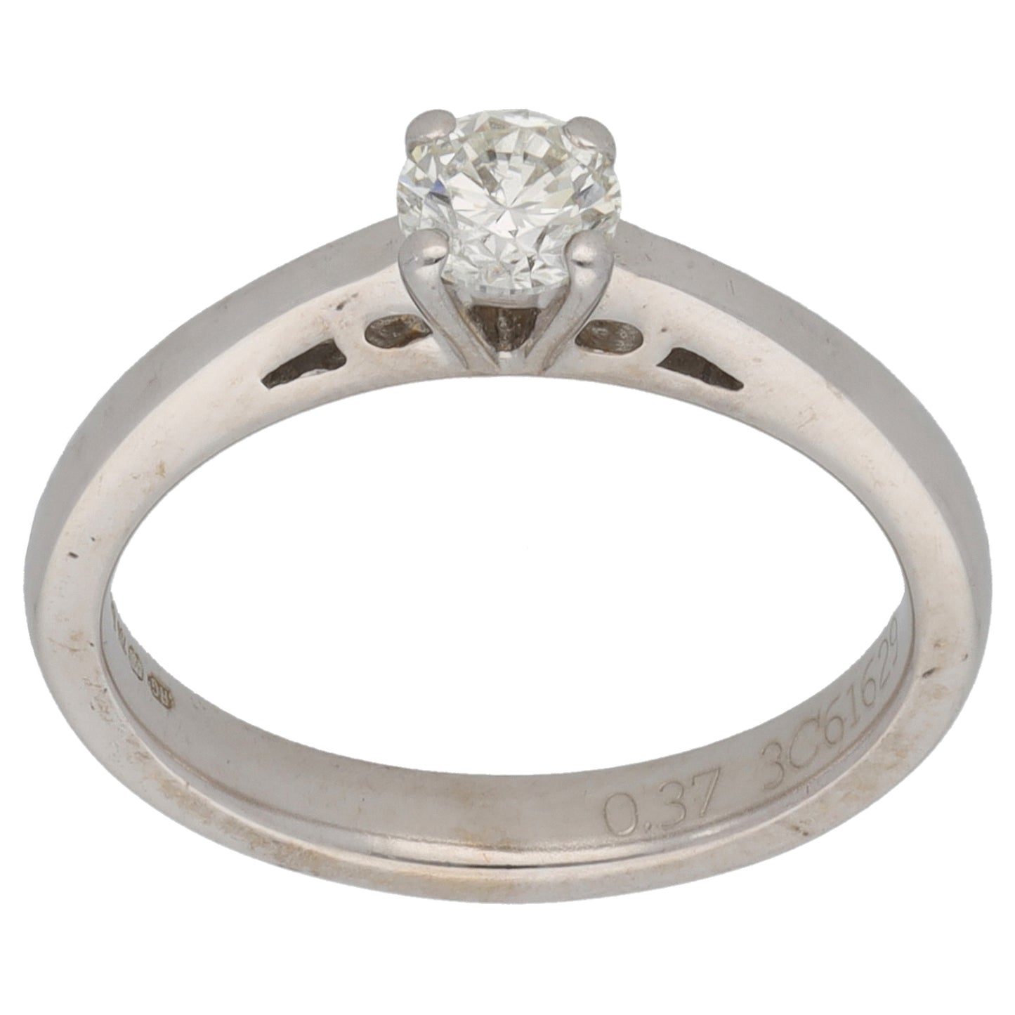 18ct White Gold 0.37ct Diamond Solitaire Ring Size L