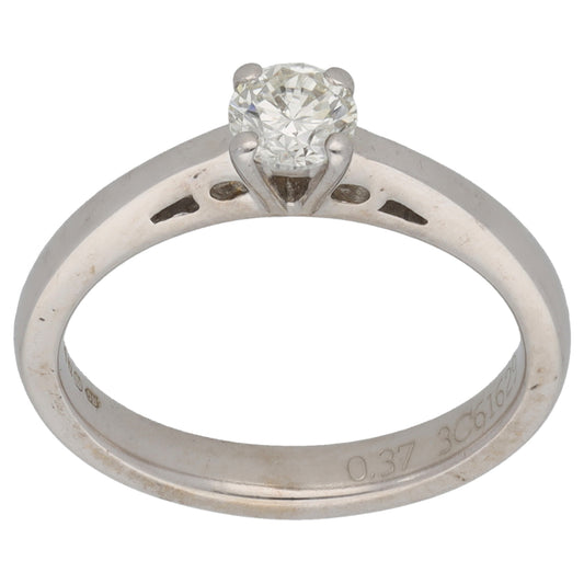18ct White Gold 0.37ct Diamond Solitaire Ring Size L