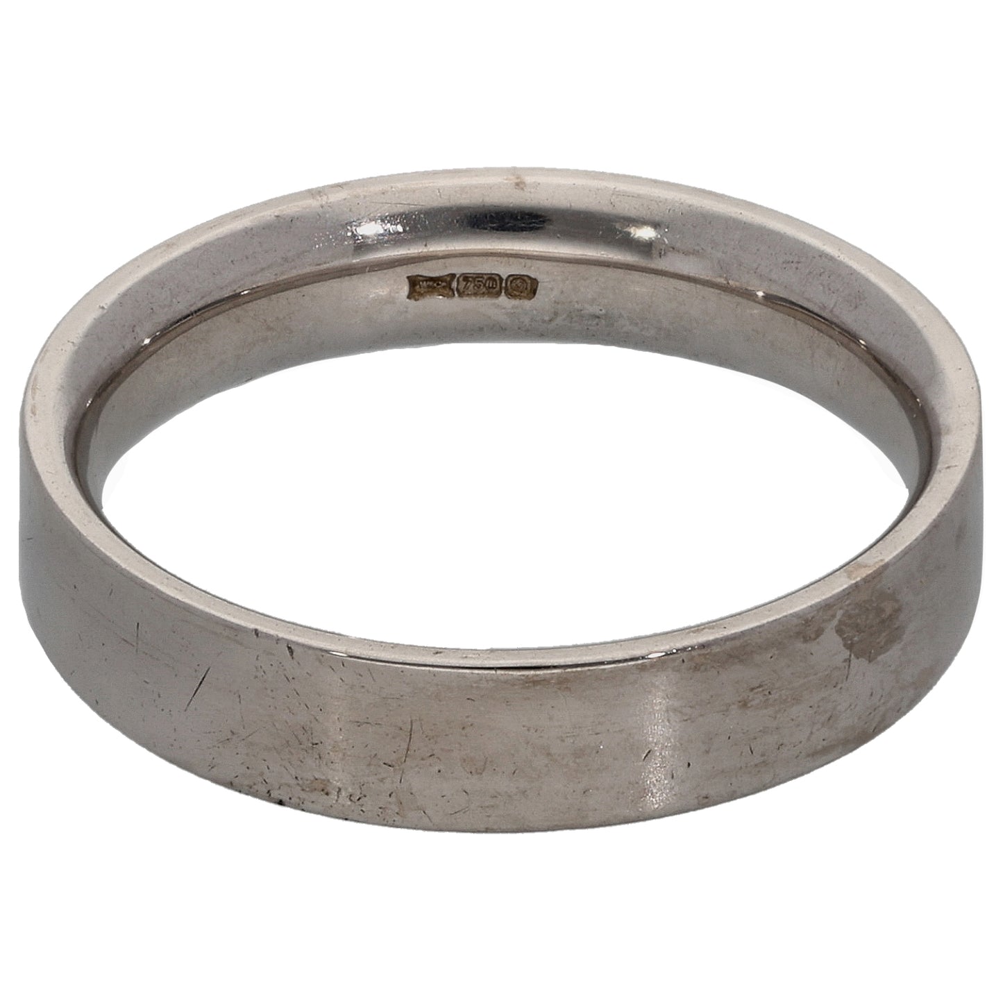 18ct White Gold Plain Wedding Ring Size K