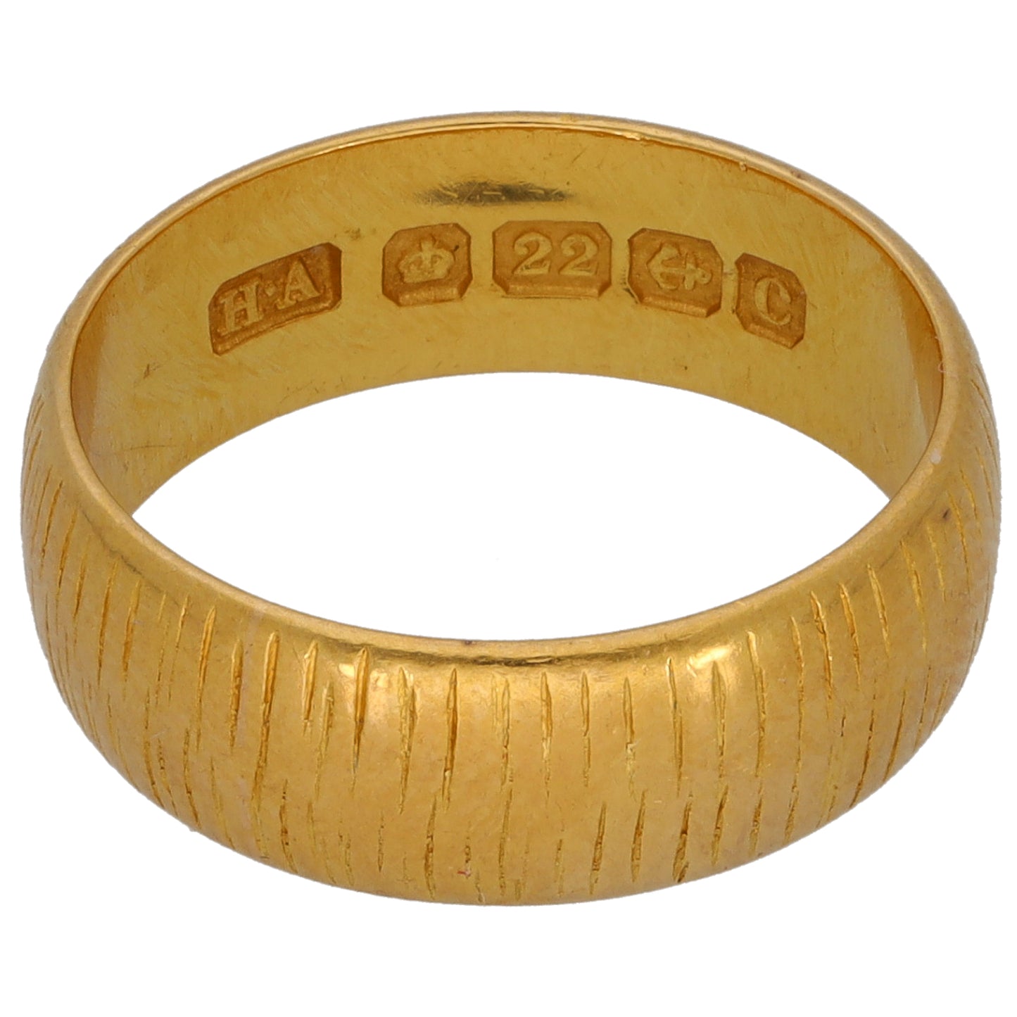 22ct Gold Patterned Wedding Ring Size L
