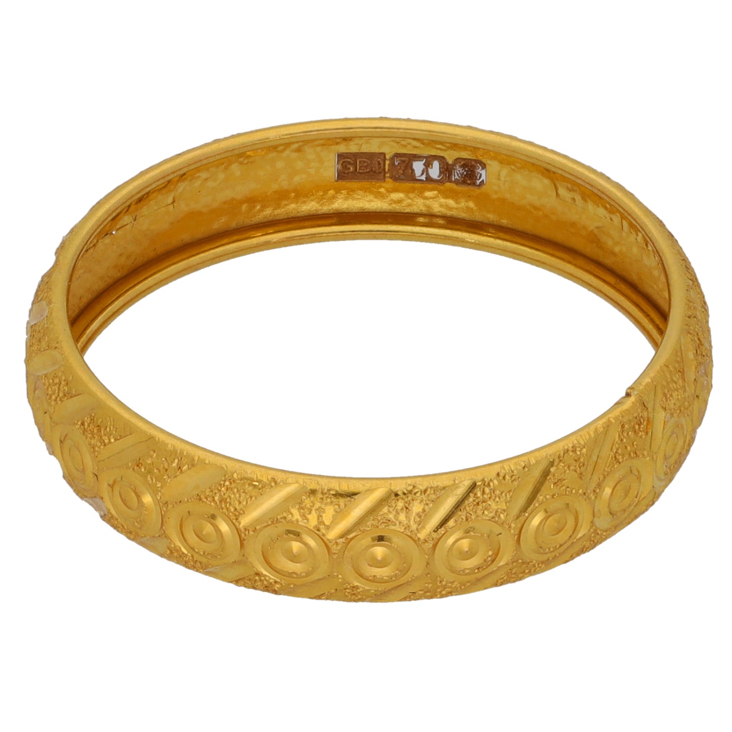 18ct Gold Patterned Wedding Ring Size Q