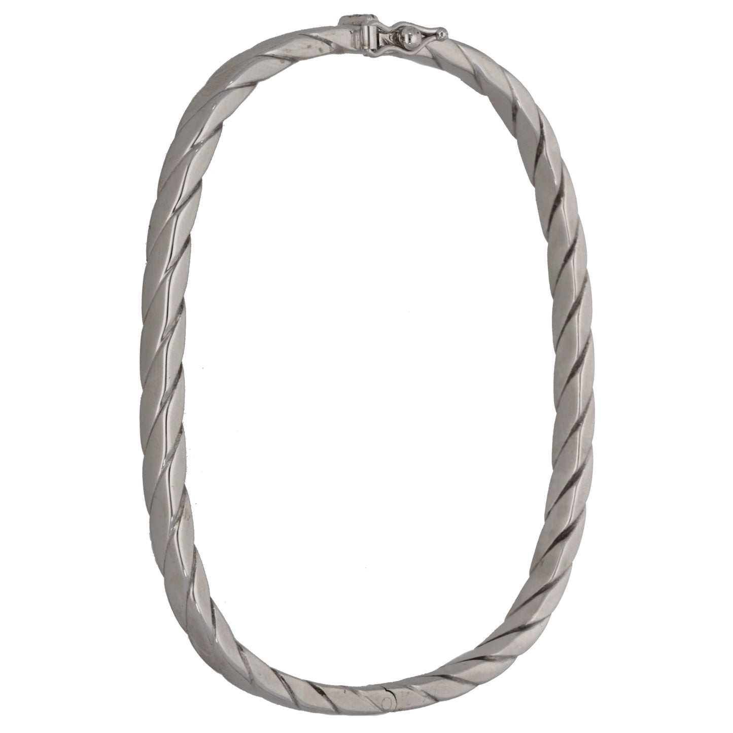 9ct White Gold Hinged/Clasp Bangle