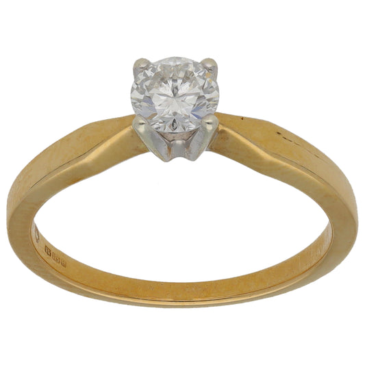 9ct Gold 0.38ct Diamond Solitaire Ring Size L