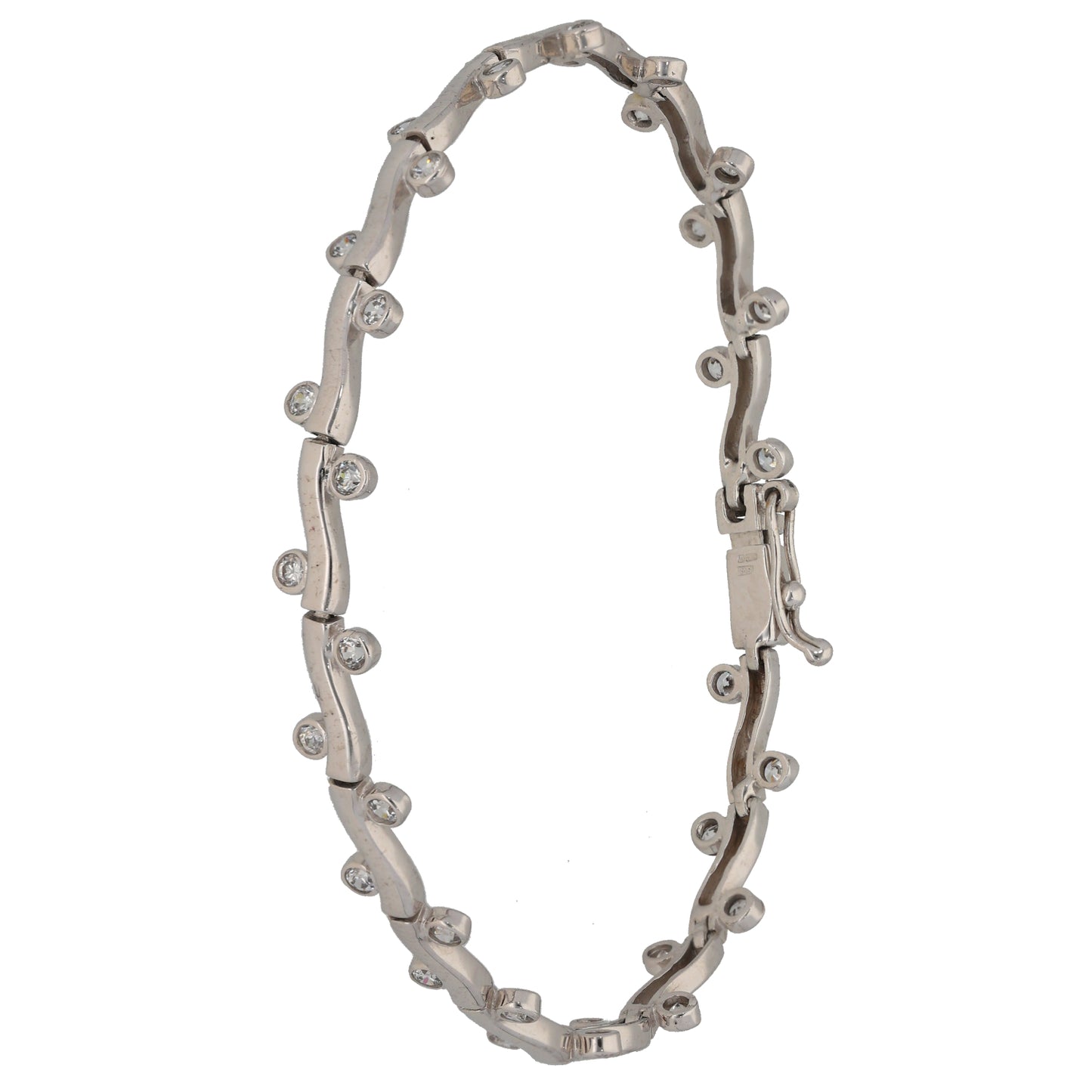 9ct White Gold Cubic Zirconia Fancy Bracelet