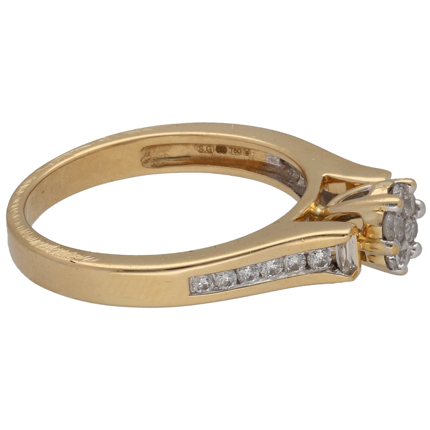 18ct Gold 0.36ct Diamond Cluster Ring Size M