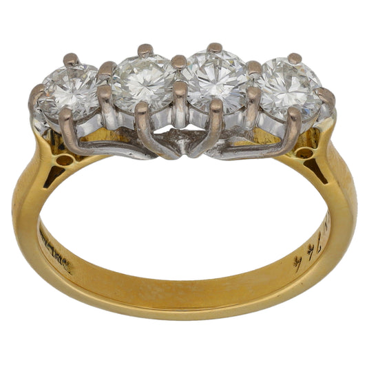 18ct Gold 1.00ct Diamond Half Eternity Ring Size M