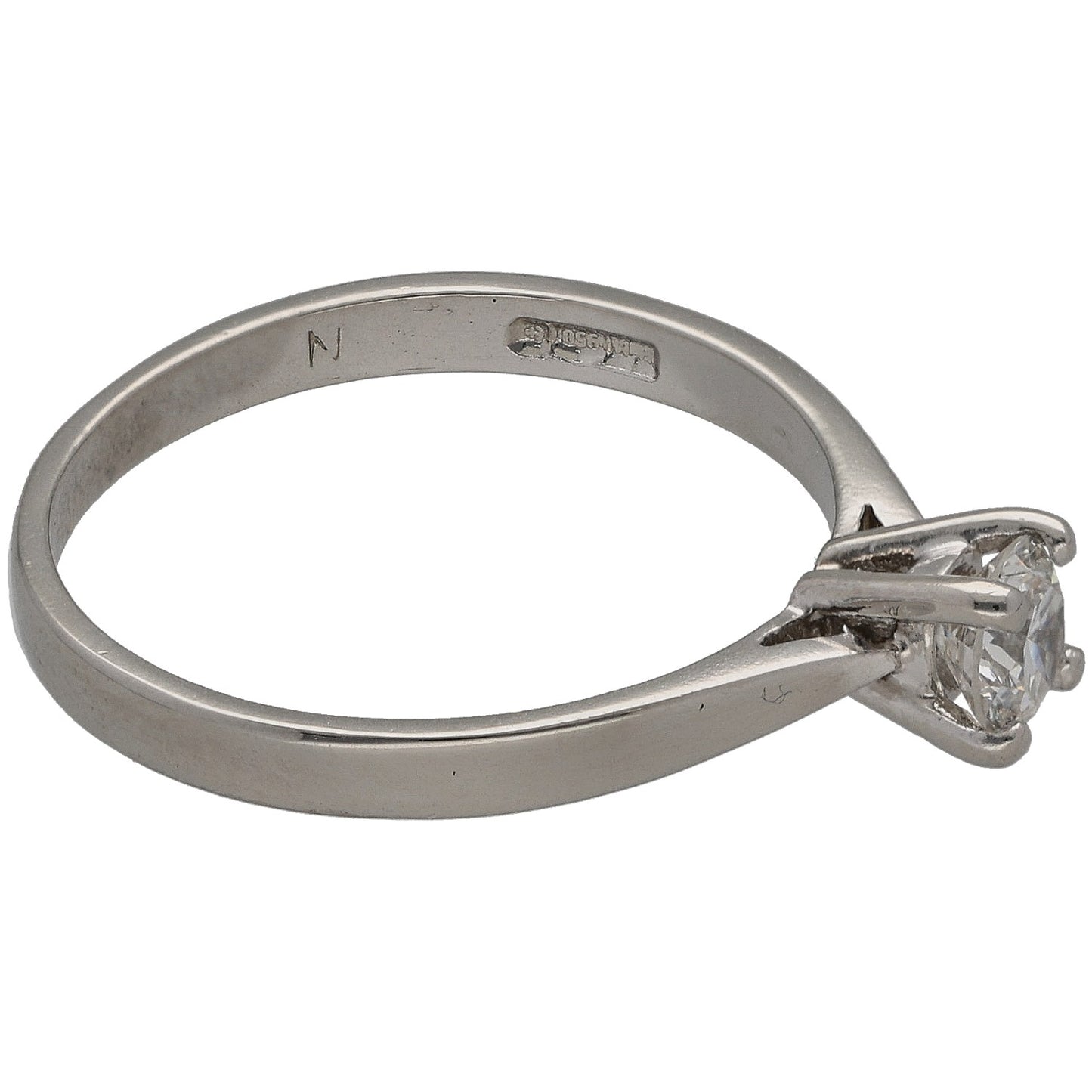Platinum 0.33ct Diamond Solitaire Ring Size N