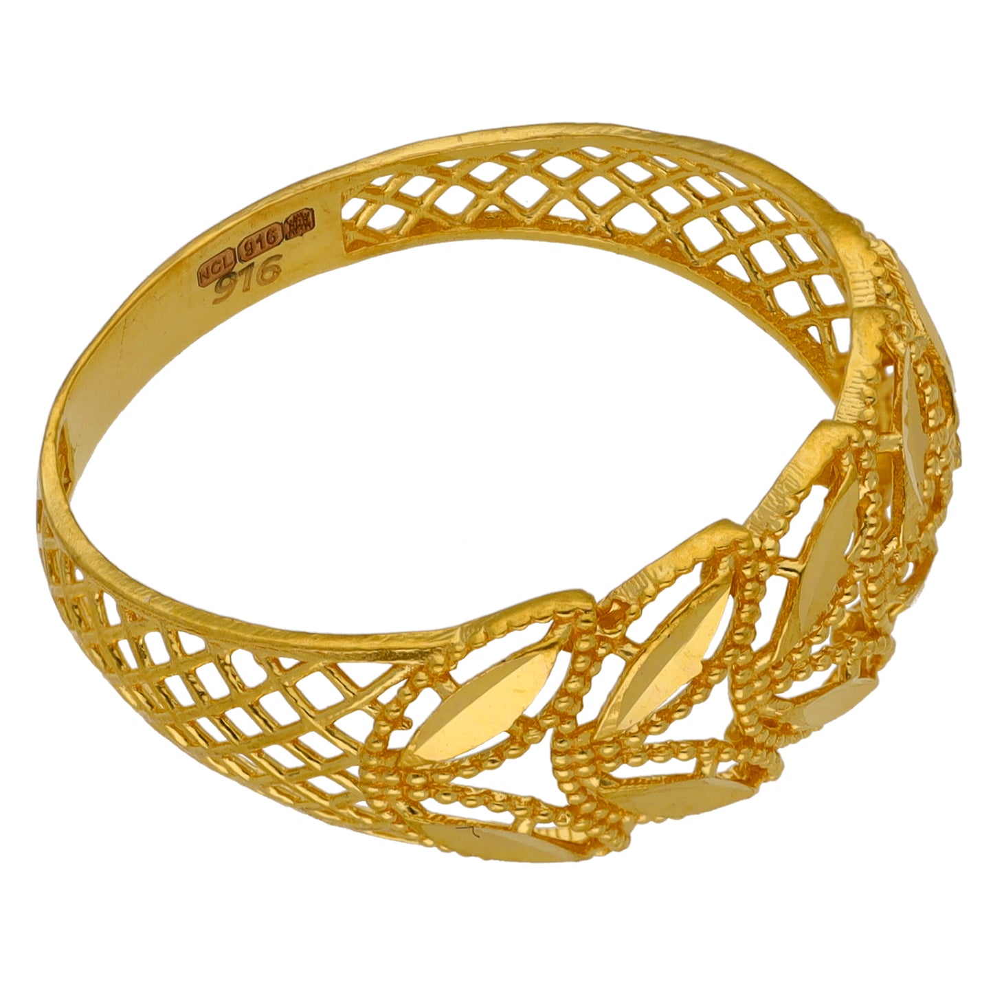 New 22ct Gold Petal Dress/Cocktail Ring Size N-R