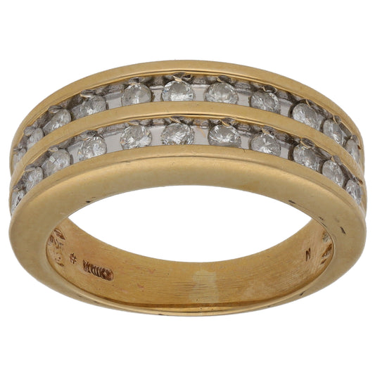 9ct Gold 0.44ct Diamond Dress/Cocktail Ring Size L
