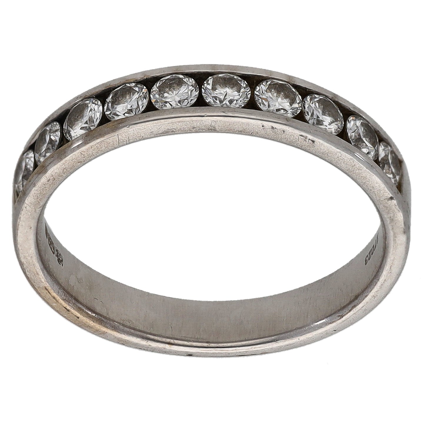18ct White Gold 0.50ct Diamond Half Eternity Ring Size M