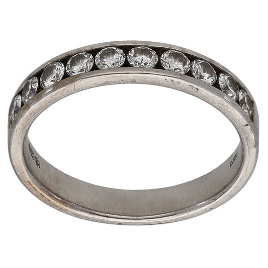 18ct White Gold 0.50ct Diamond Half Eternity Ring Size M