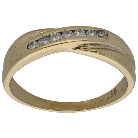 9ct Gold 0.15ct Diamond Half Eternity Ring Size N