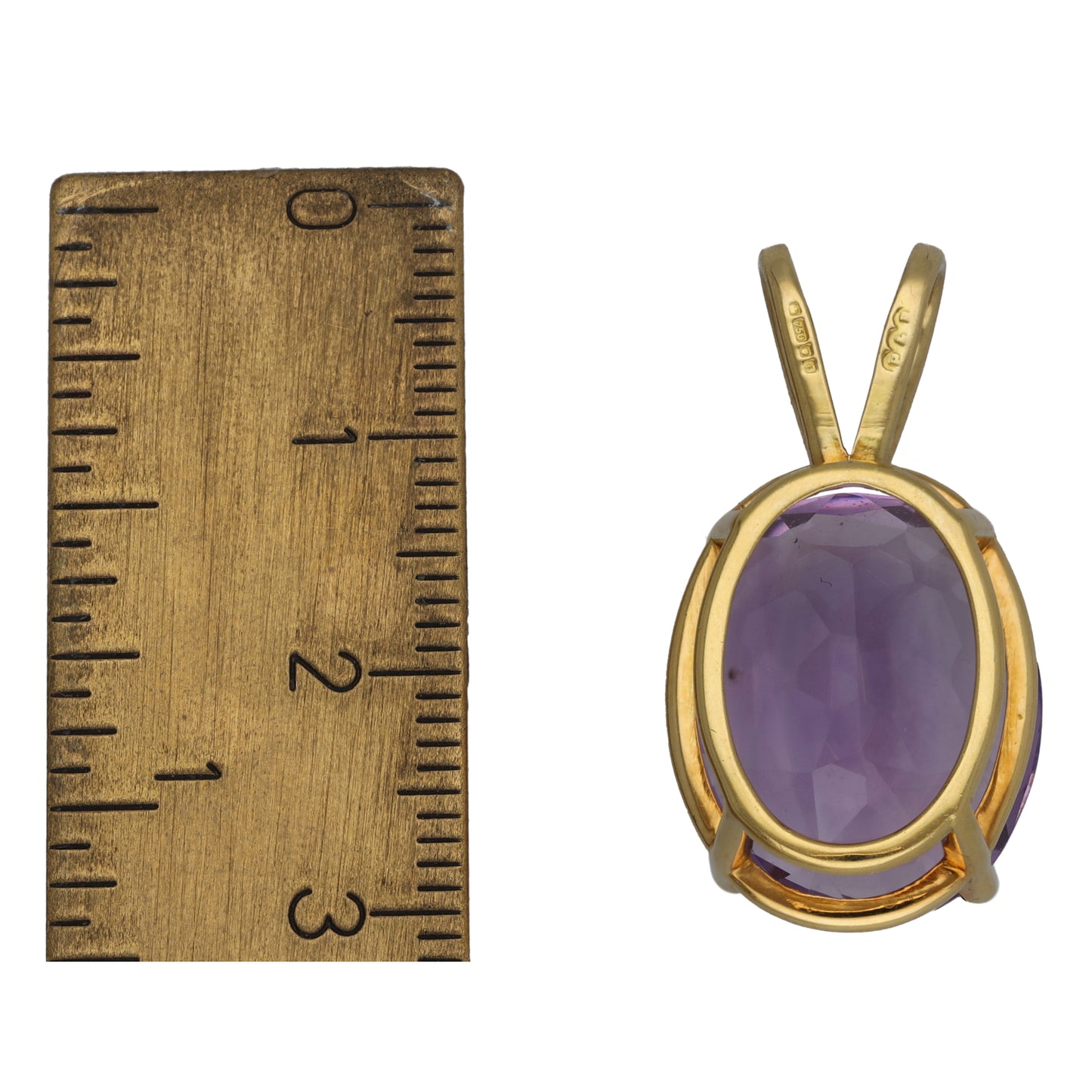 18ct Gold Amethyst Single Stone Pendant