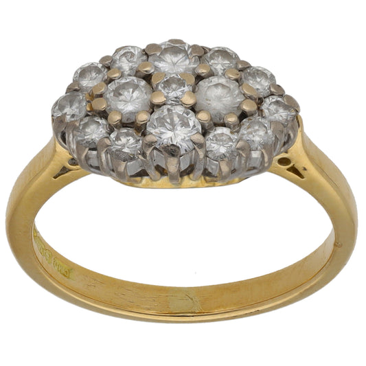 18ct Gold 0.61ct Diamond Cluster Ring Size K