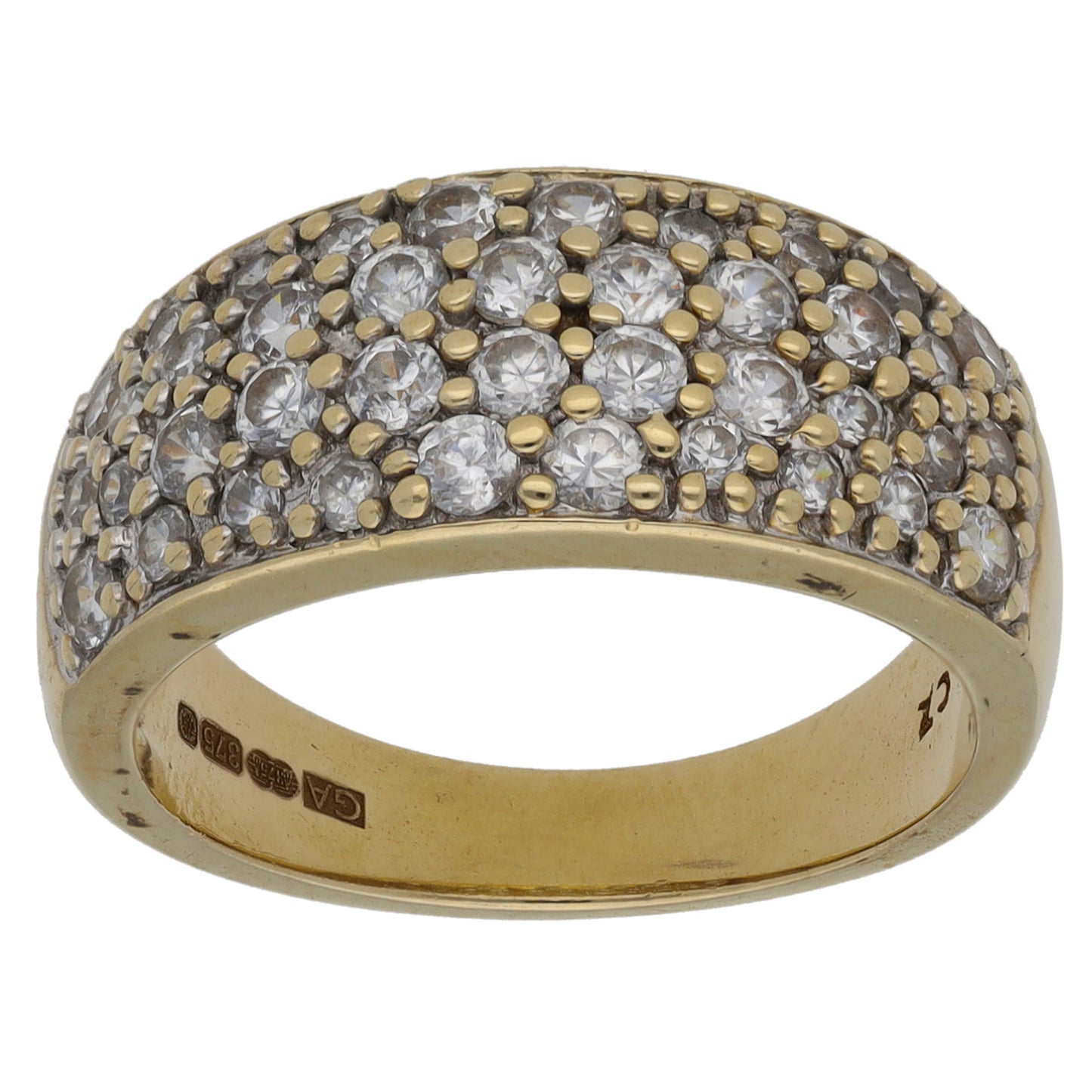 9ct Gold Cubic Zirconia Alternative Ring Size L