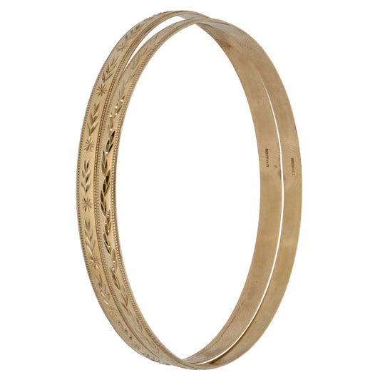 9ct Gold Set of 2 Bangles
