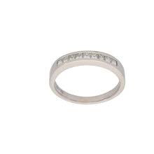Load image into Gallery viewer, 18ct White Gold 0.04ct Square Cut Diamond Ladies Half Eternity Ring Size M
