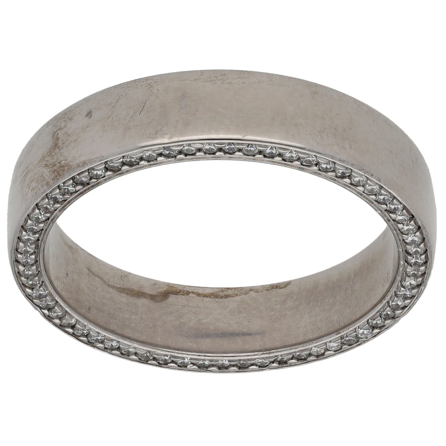 18ct White Gold 0.31ct Diamond Wedding Ring Size S