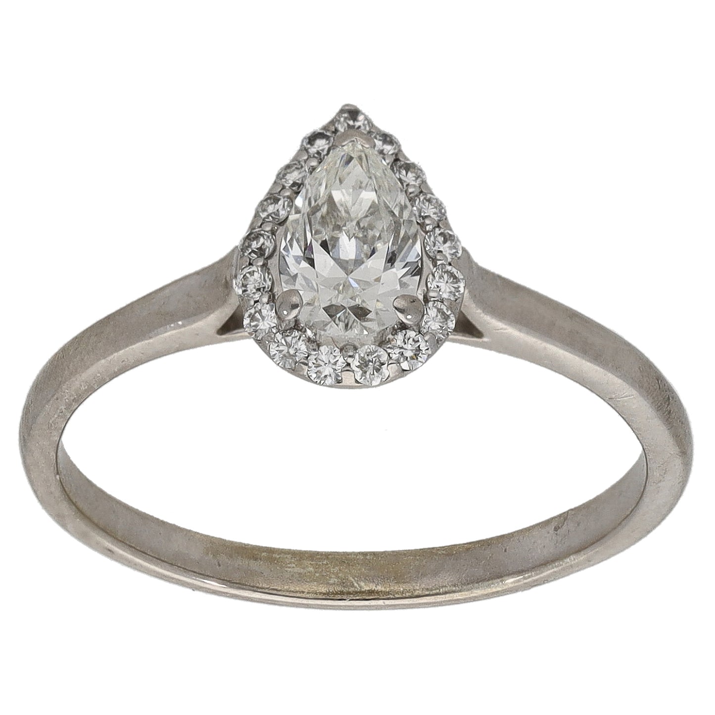 9ct White Gold 0.455ct Diamond Cluster Ring Size M