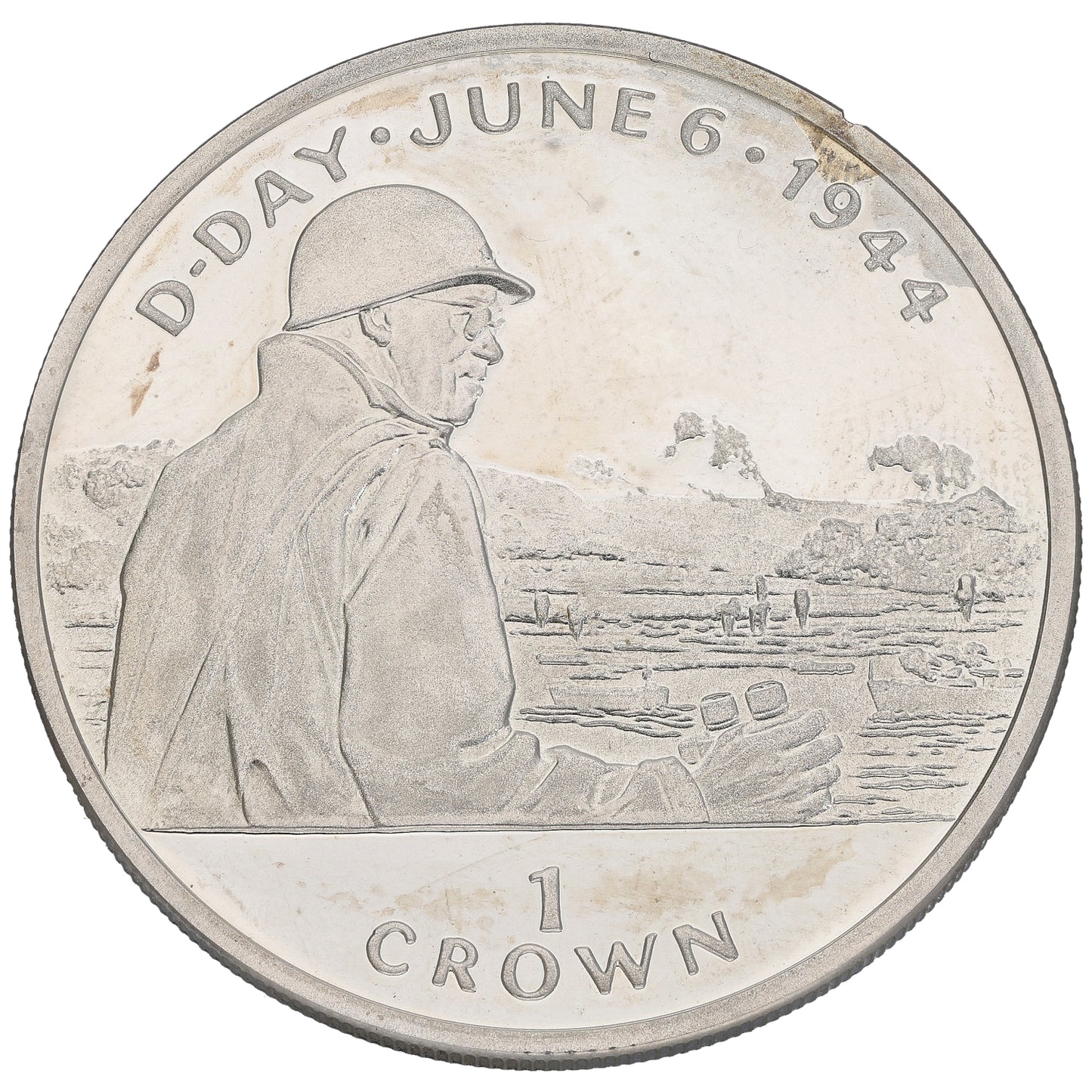 Sterling Silver D-Day 50th Anniversary 1 Crown Coin 1994