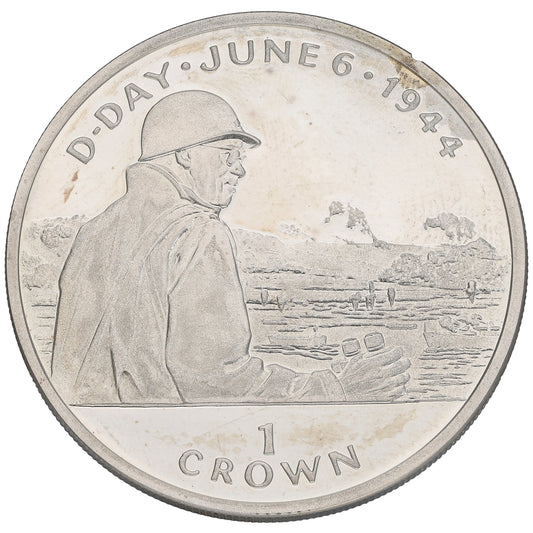 Sterling Silver D-Day 50th Anniversary 1 Crown Coin 1994