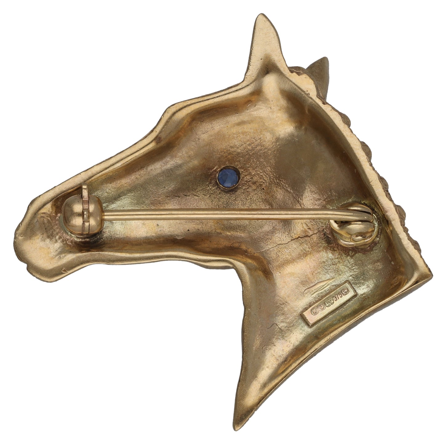 9ct Gold Sapphire Horse Brooch