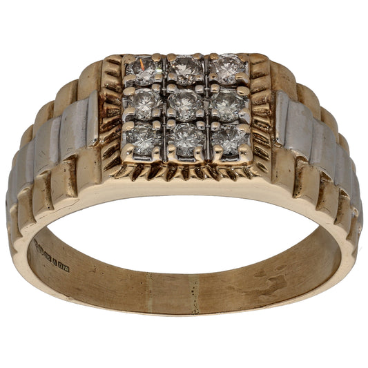 9ct Gold Clear Garnet Dress/Cocktail Ring Size K