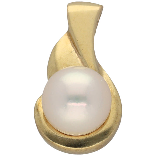 9ct Gold Cultured Pearl Single Stone Pendant