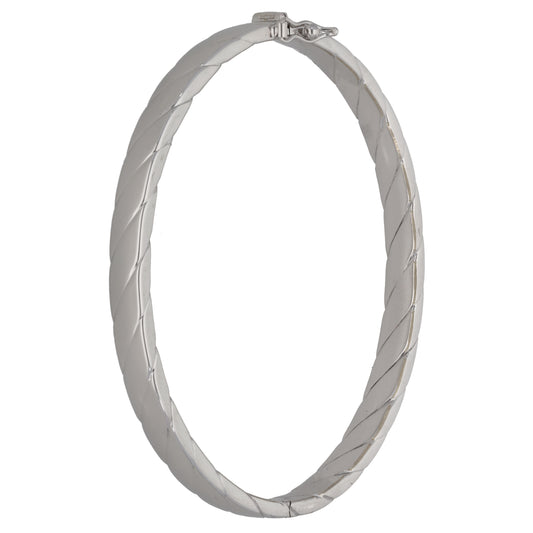9ct White Gold Hinged/Clasp Bangle