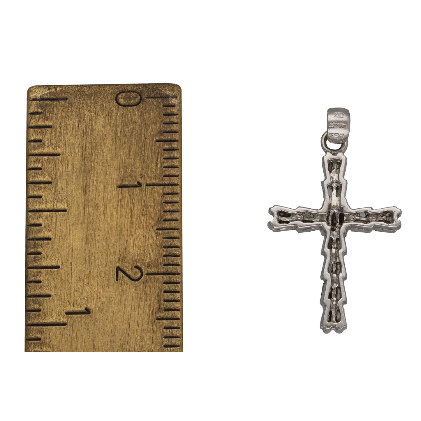 18ct White Gold 0.50ct Diamond Cross Pendant