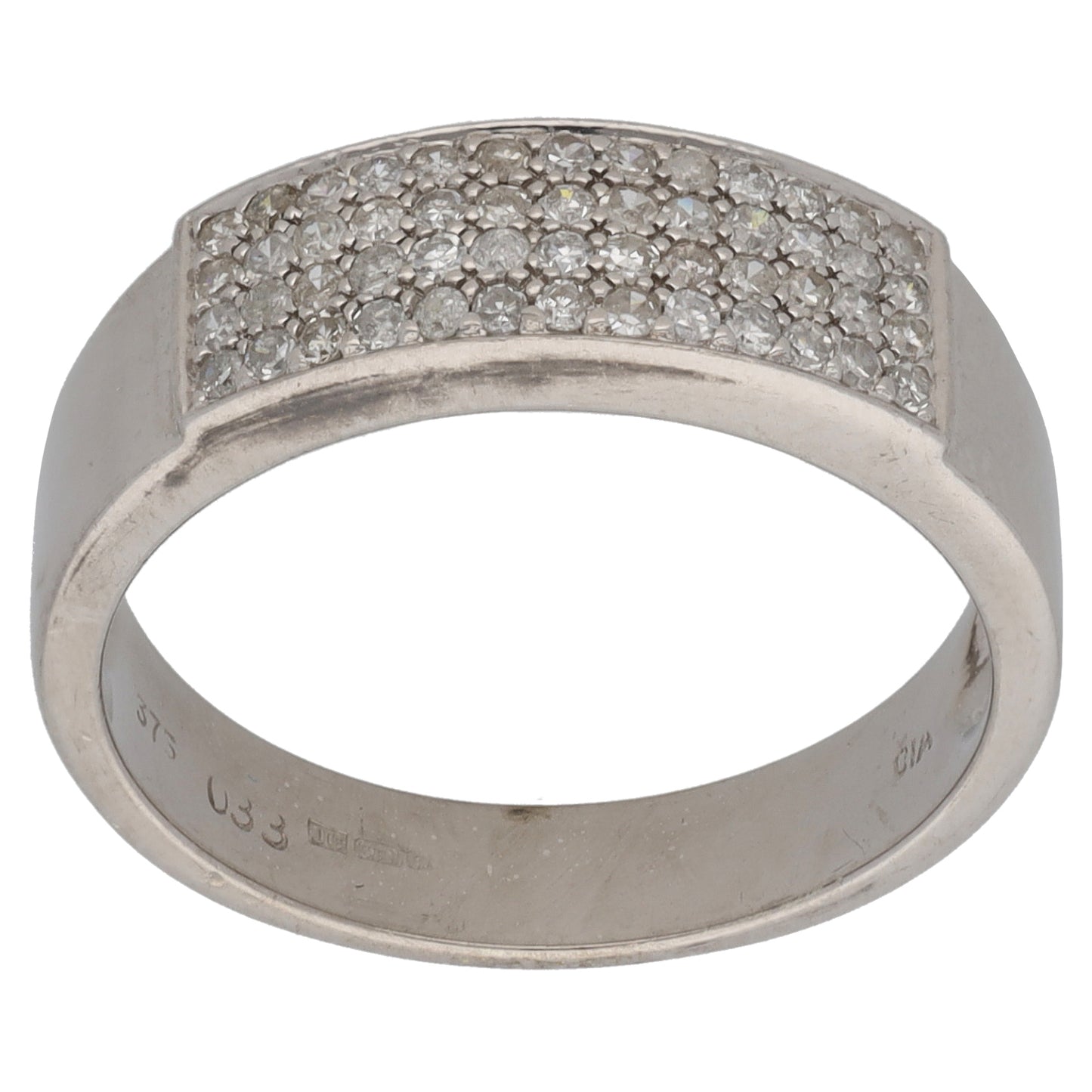 9ct White Gold 0.33ct Diamond Dress/Cocktail Ring Size N