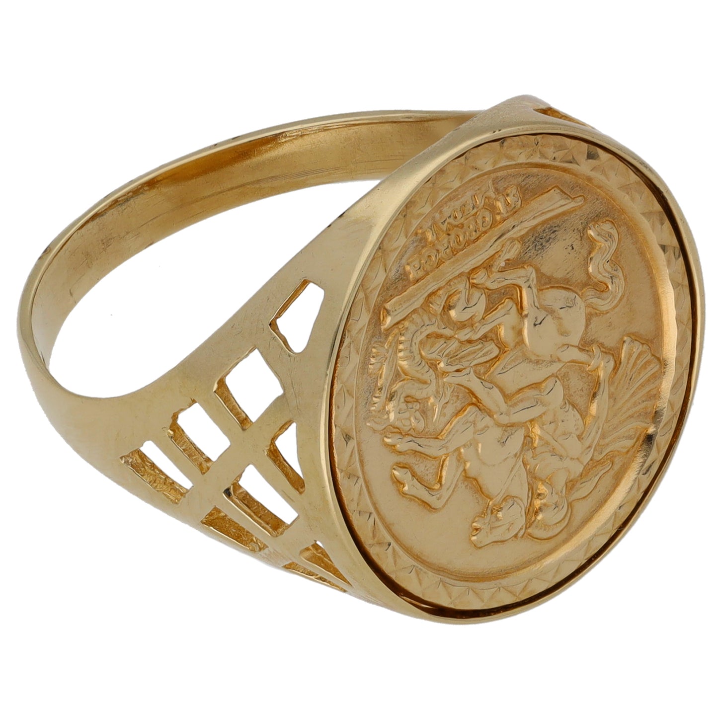 9ct Gold St George Ring Size S