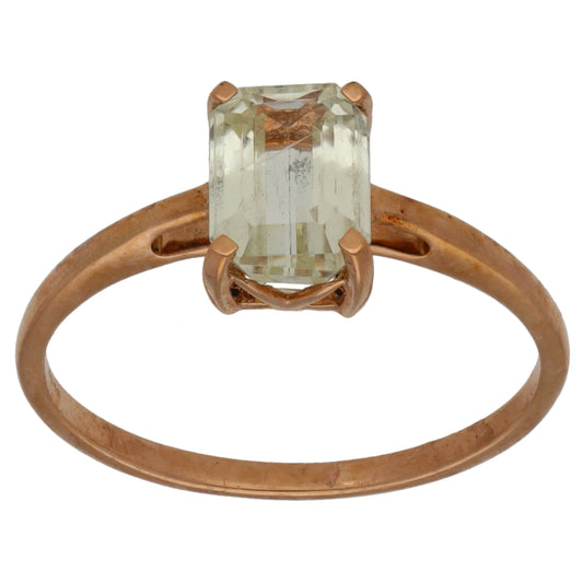 9ct Gold Spodumene Single Stone Ring Size R