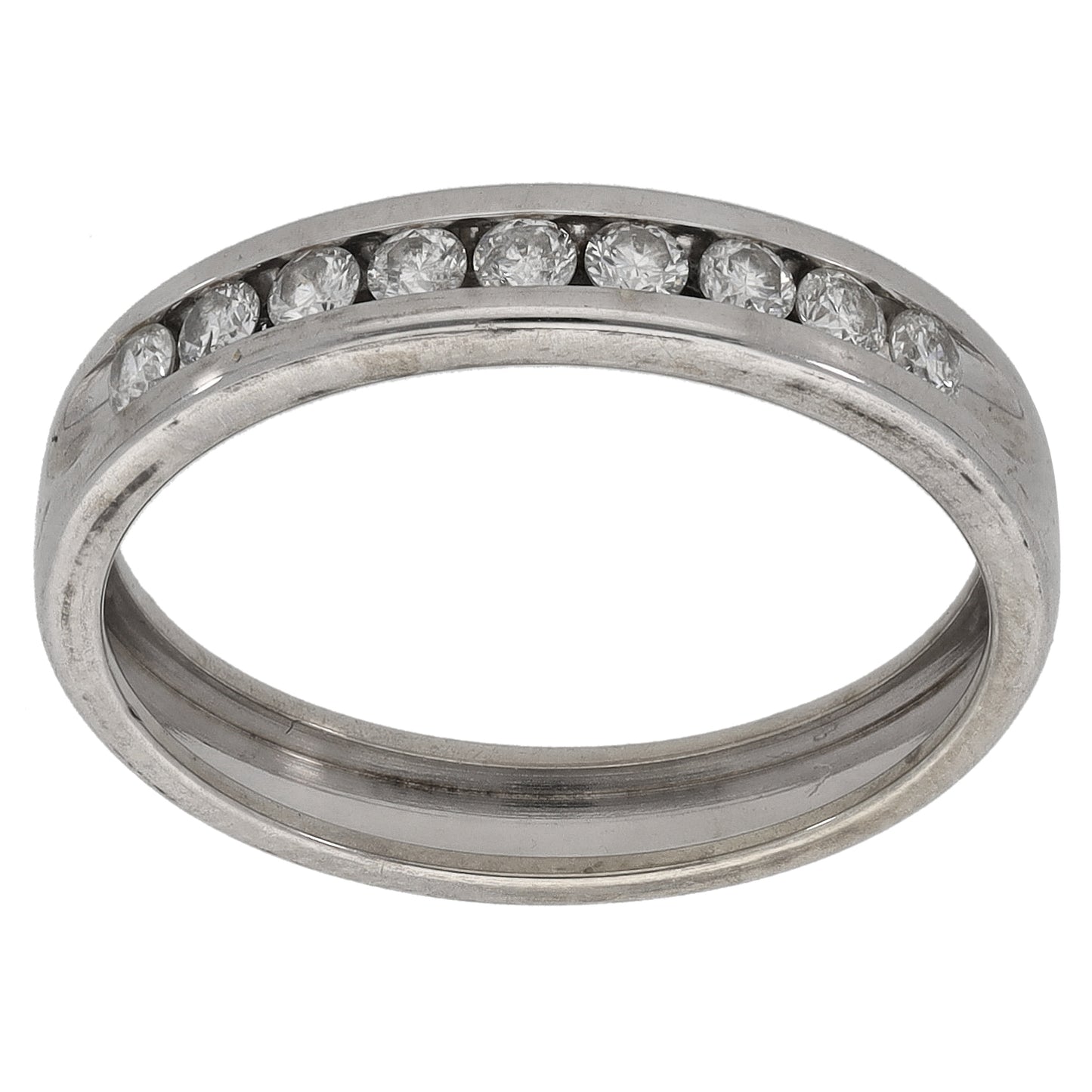 9ct White Gold 0.25ct Diamond Half Eternity Ring Size L