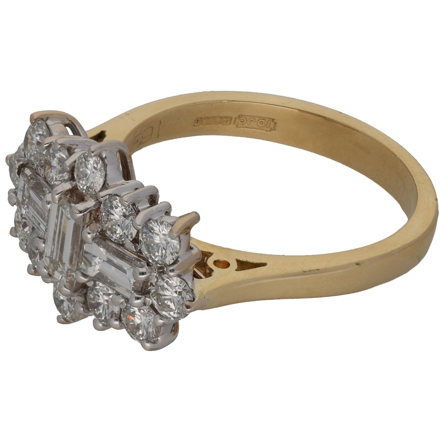 18ct Gold 1.30ct Diamond Dress/Cocktail Ring Size M