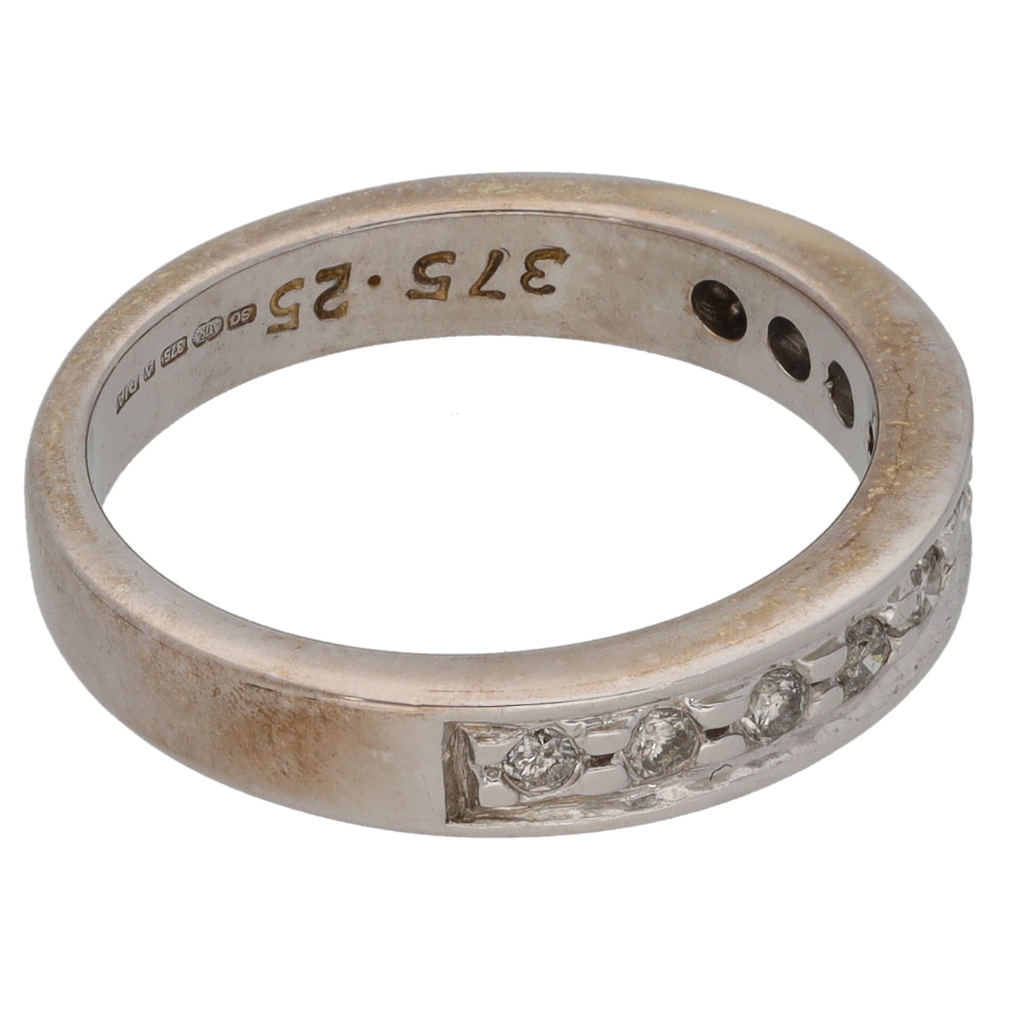 9ct White Gold 0.25ct Diamond Half Eternity Ring Size M