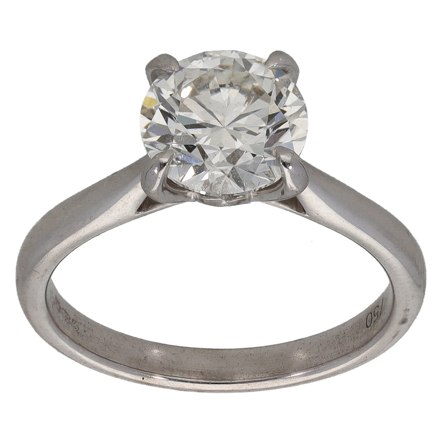 18ct White Gold 2.14ct Laboratory-Grown Diamond Solitaire Ring Size M