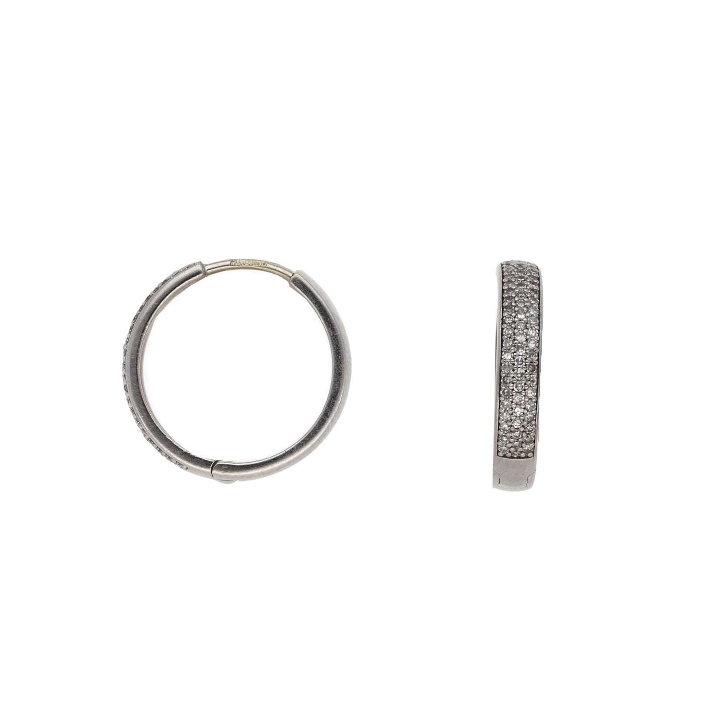 14ct White Gold 0.63ct Diamond Hoop Earrings