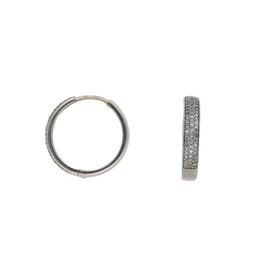 14ct White Gold 0.63ct Diamond Hoop Earrings