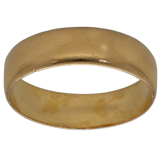 22ct Gold Plain Wedding Ring Size L