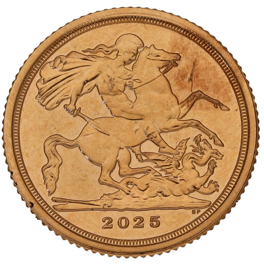 22ct Gold King Charles III Quarter Sovereign Coin 2025