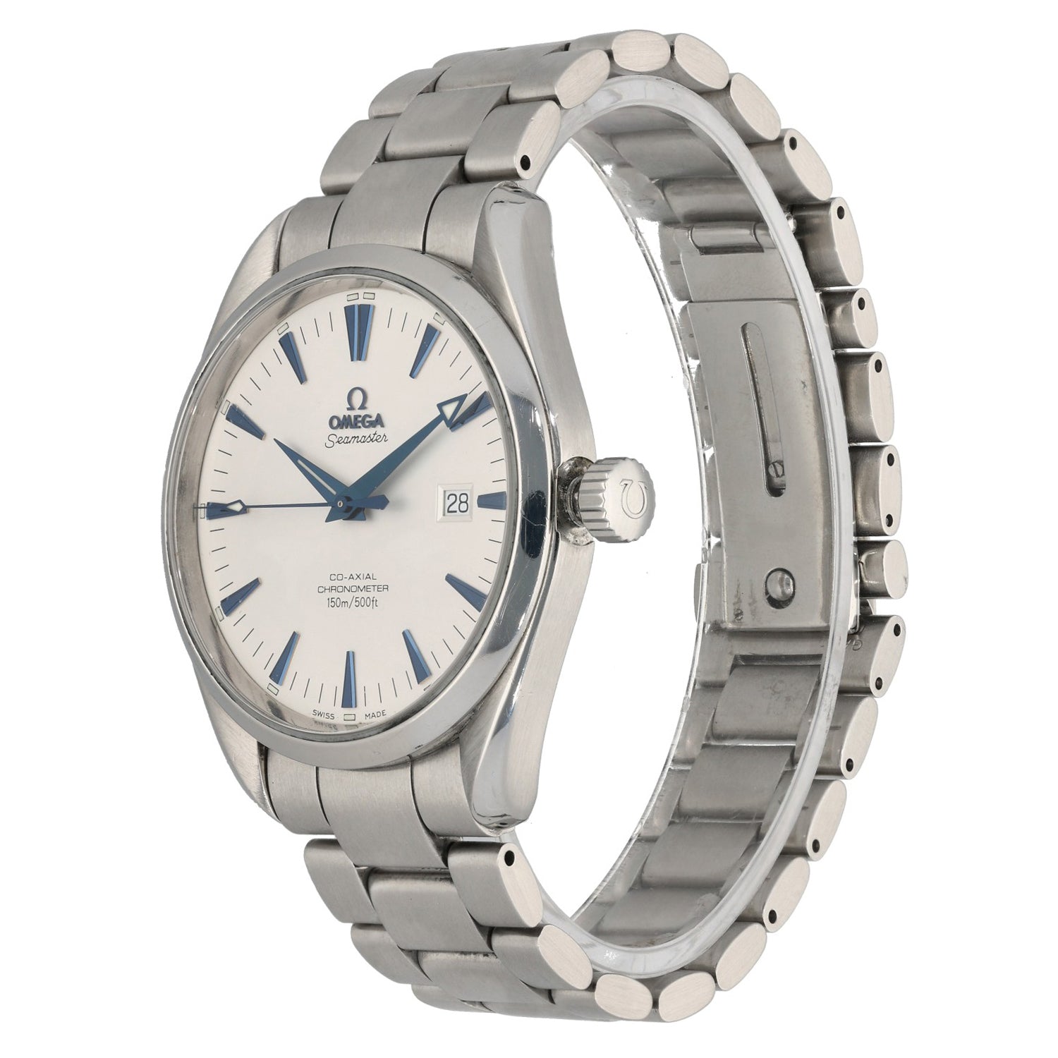 Omega Seamaster Aqua Terra 2502.33.00, white dial, stainless steel, front angle image
