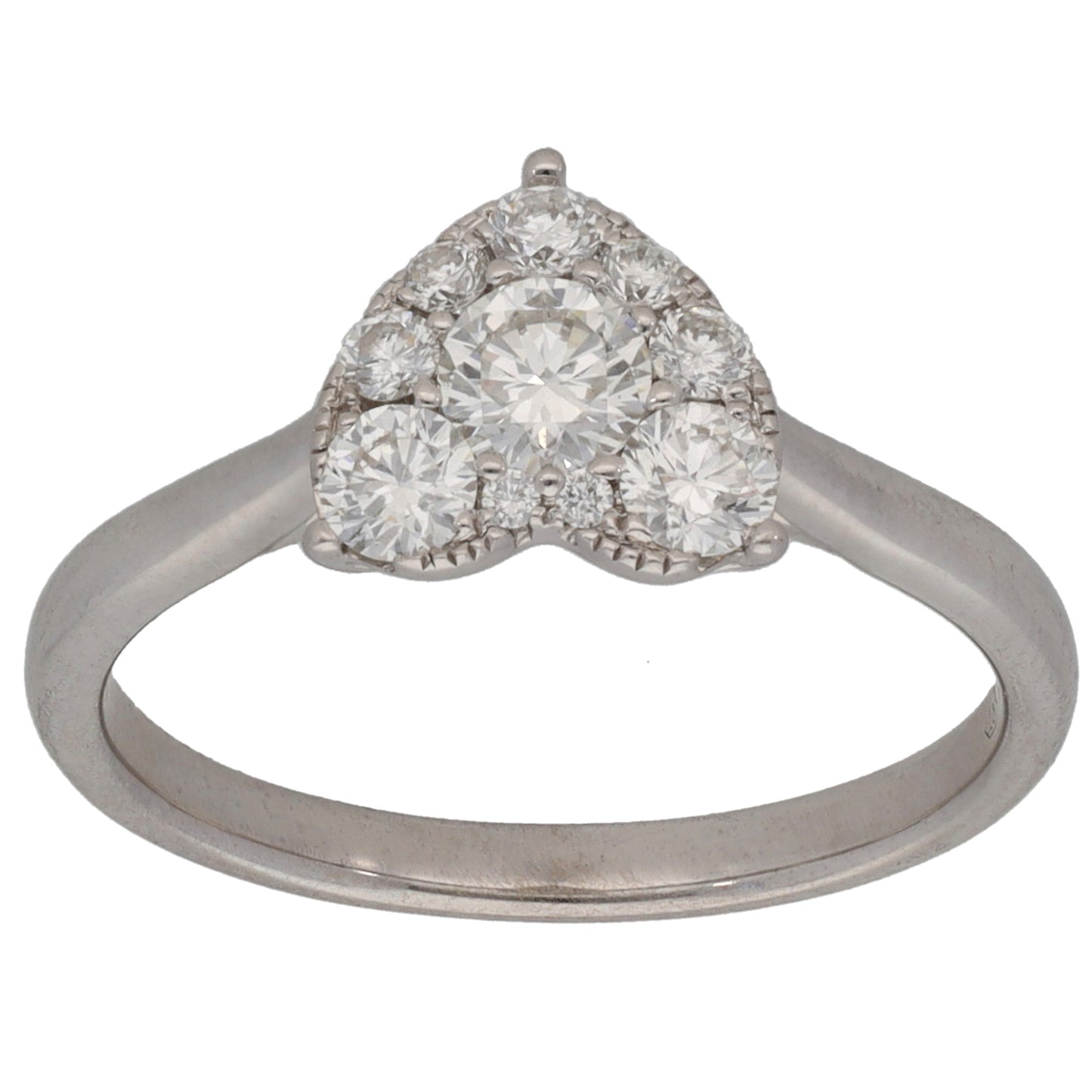18ct White Gold 0.55ct Diamond Cluster Ring Size M
