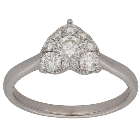 18ct White Gold 0.55ct Diamond Cluster Ring Size M