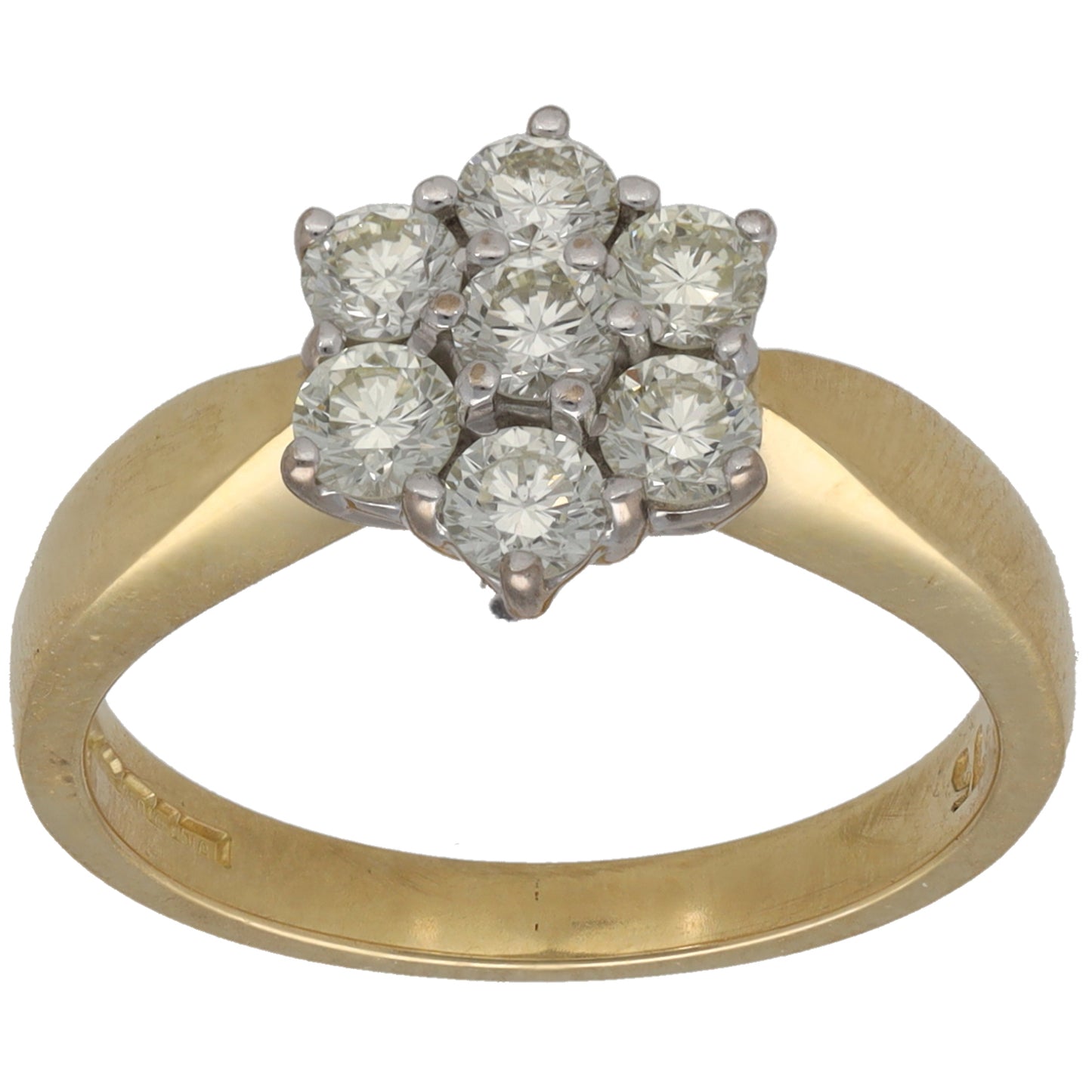18ct Gold 0.75ct Diamond Cluster Ring Size M