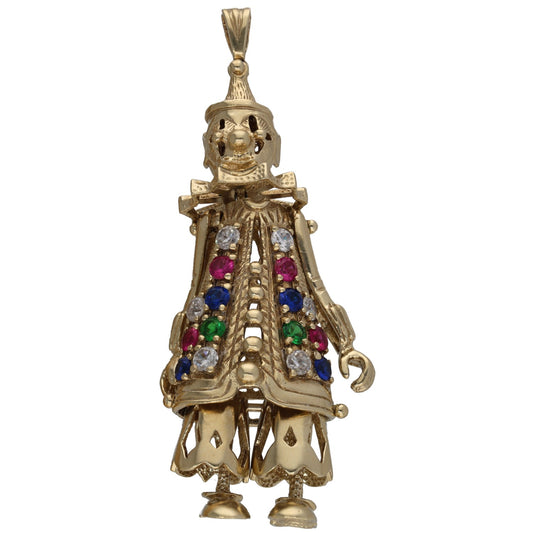 9ct Gold Imitation Clown Pendant