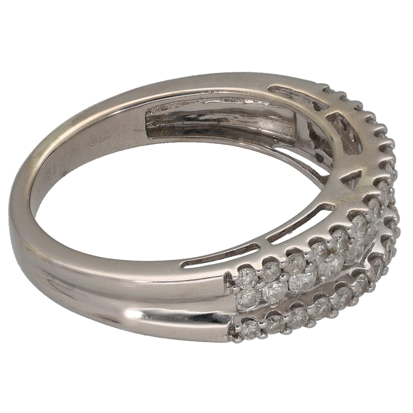 9ct White Gold 0.79ct Diamond Half Eternity Ring Size N