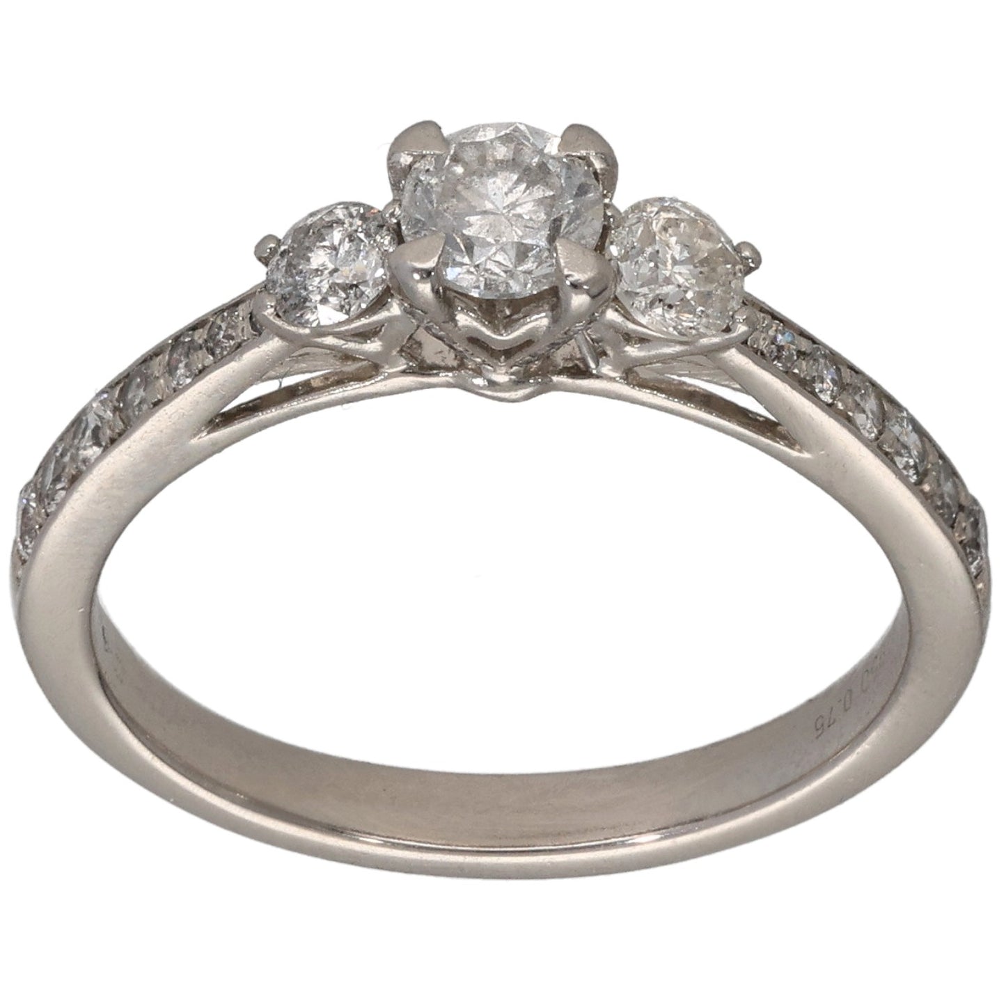 Platinum 0.75ct Diamond Dress/Cocktail Ring Size M