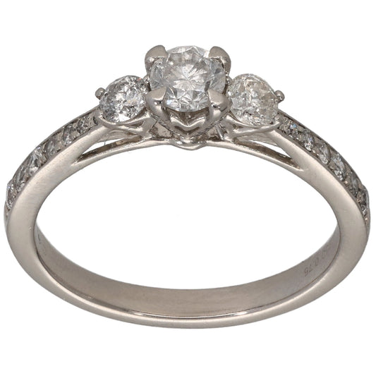 Platinum 0.75ct Diamond Dress/Cocktail Ring Size M