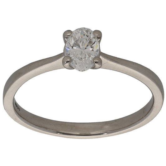Platinum 0.33ct Diamond Solitaire Ring Size P